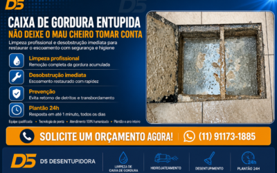 Caixa de gordura entupida? Desentupidora em Santo André resolve em 24h